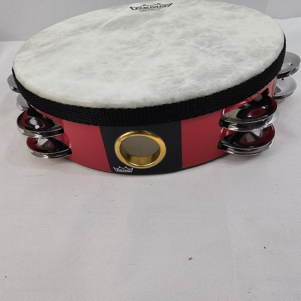 Remo 8" Fiberskyn Tambourine Double Row Quadura Deep Red TA-5208-52 NEW